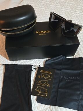 Balmain Espion Black  and Gold Sunglasses